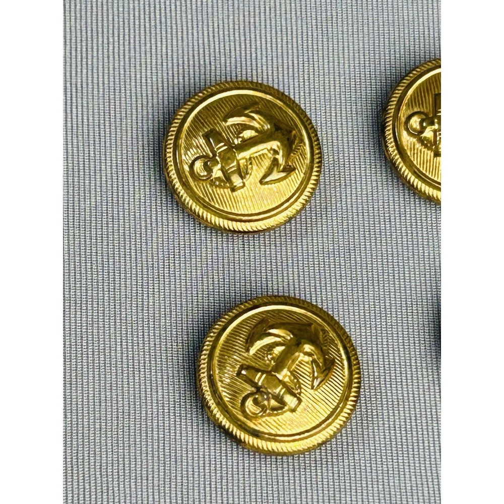 U.S. Navy Military Vintage Small Metal Gold Tone Anchor Buttons Set Of 4 - Picture 7 of 16